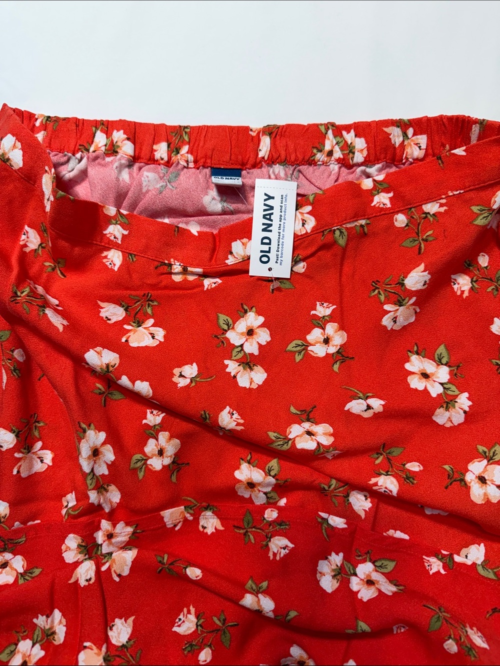 Old Navy Red Floral A-Line Midi Skirt M, L NWT - Picture 5 of 5